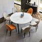 Simplicity Style Round Dining Table Stone Drop-Leaf Dinner Table with 4 Legs Clearhalo ' dining_table' 'Dining Tables & Seating' 'Dining Tables' 'furn' 'furn_dining_table' 'Furniture' 'furniture_dining_table' 'Kitchen & Dining Furniture' 'kitchen&dining_furn' 'kitchen' 'kitchen_dining_table' 3969702