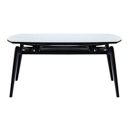 Simplicity Style Round Dining Table Stone Drop-Leaf Dinner Table with 4 Legs Without Chairs Clearhalo ' dining_table' 'Dining Tables & Seating' 'Dining Tables' 'furn' 'furn_dining_table' 'Furniture' 'furniture_dining_table' 'Kitchen & Dining Furniture' 'kitchen&dining_furn' 'kitchen' 'kitchen_dining_table' 3969706