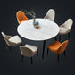 Simplicity Style Round Dining Table Stone Drop-Leaf Dinner Table with 4 Legs Clearhalo ' dining_table' 'Dining Tables & Seating' 'Dining Tables' 'furn' 'furn_dining_table' 'Furniture' 'furniture_dining_table' 'Kitchen & Dining Furniture' 'kitchen&dining_furn' 'kitchen' 'kitchen_dining_table' 3969711