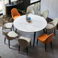 Simplicity Style Round Dining Table Stone Drop-Leaf Dinner Table with 4 Legs Clearhalo ' dining_table' 'Dining Tables & Seating' 'Dining Tables' 'furn' 'furn_dining_table' 'Furniture' 'furniture_dining_table' 'Kitchen & Dining Furniture' 'kitchen&dining_furn' 'kitchen' 'kitchen_dining_table' 3969713