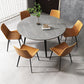 4-foot Stone Dinette Table Simplicity Style Round Dining Table with Drop Leaf Clearhalo ' dining_table' 'Dining Tables & Seating' 'Dining Tables' 'furn' 'furn_dining_table' 'Furniture' 'furniture_dining_table' 'Kitchen & Dining Furniture' 'kitchen&dining_furn' 'kitchen' 'kitchen_dining_table' 3969719