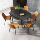 4-foot Stone Dinette Table Simplicity Style Round Dining Table with Drop Leaf Clearhalo ' dining_table' 'Dining Tables & Seating' 'Dining Tables' 'furn' 'furn_dining_table' 'Furniture' 'furniture_dining_table' 'Kitchen & Dining Furniture' 'kitchen&dining_furn' 'kitchen' 'kitchen_dining_table' 3969722