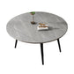 4-foot Stone Dinette Table Simplicity Style Round Dining Table with Drop Leaf Light Gray 59.1"L x 59.1"W x 29.5"H Without Chairs Clearhalo ' dining_table' 'Dining Tables & Seating' 'Dining Tables' 'furn' 'furn_dining_table' 'Furniture' 'furniture_dining_table' 'Kitchen & Dining Furniture' 'kitchen&dining_furn' 'kitchen' 'kitchen_dining_table' 3969725