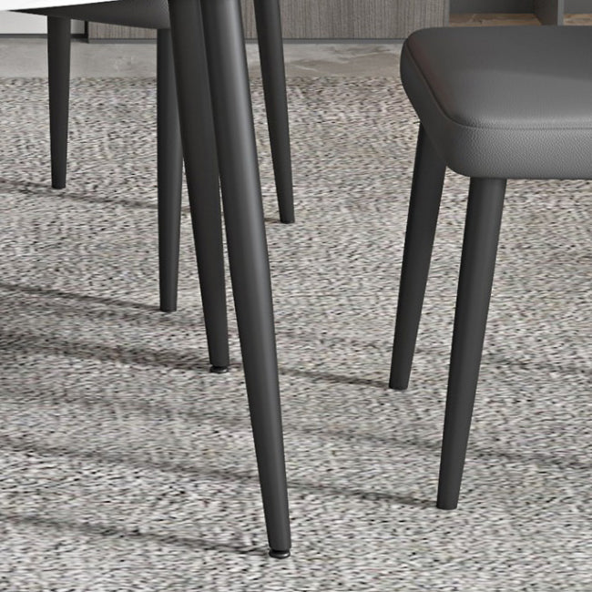 4-foot Stone Dinette Table Simplicity Style Round Dining Table with Drop Leaf Clearhalo ' dining_table' 'Dining Tables & Seating' 'Dining Tables' 'furn' 'furn_dining_table' 'Furniture' 'furniture_dining_table' 'Kitchen & Dining Furniture' 'kitchen&dining_furn' 'kitchen' 'kitchen_dining_table' 3969727