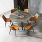 4-foot Stone Dinette Table Simplicity Style Round Dining Table with Drop Leaf Clearhalo ' dining_table' 'Dining Tables & Seating' 'Dining Tables' 'furn' 'furn_dining_table' 'Furniture' 'furniture_dining_table' 'Kitchen & Dining Furniture' 'kitchen&dining_furn' 'kitchen' 'kitchen_dining_table' 3969730