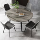 4-foot Stone Dinette Table Simplicity Style Round Dining Table with Drop Leaf Clearhalo ' dining_table' 'Dining Tables & Seating' 'Dining Tables' 'furn' 'furn_dining_table' 'Furniture' 'furniture_dining_table' 'Kitchen & Dining Furniture' 'kitchen&dining_furn' 'kitchen' 'kitchen_dining_table' 3969731