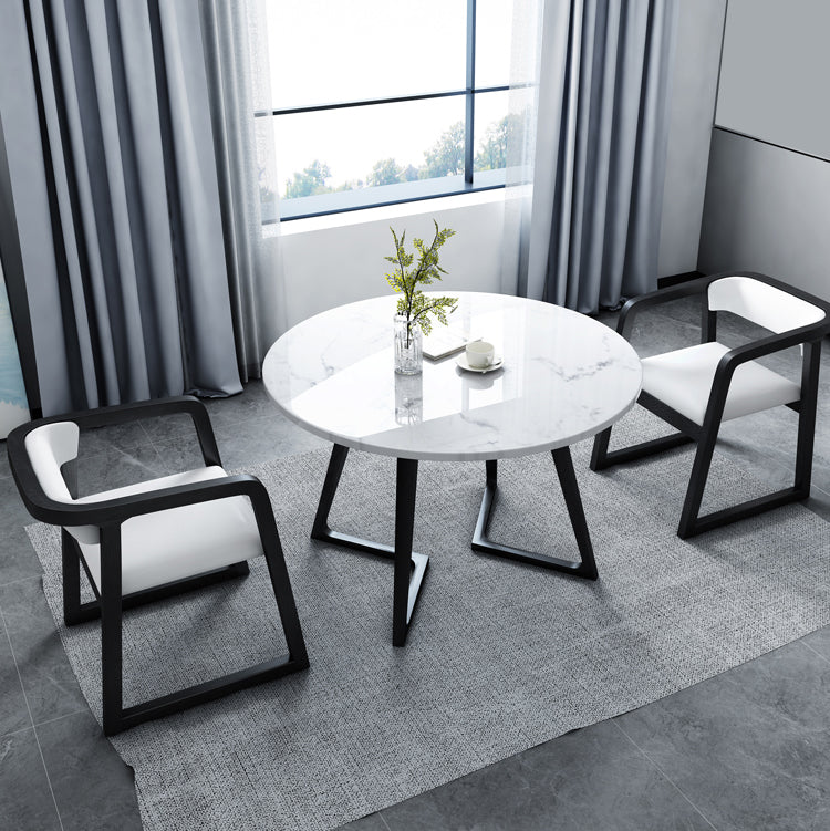 Modern Style White Dinner Table Sintered Stone Table with Wooden Base for Home Clearhalo ' dining_table' 'Dining Tables & Seating' 'Dining Tables' 'furn' 'furn_dining_table' 'Furniture' 'furniture_dining_table' 'Kitchen & Dining Furniture' 'kitchen&dining_furn' 'kitchen' 'kitchen_dining_table' 3969734
