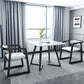 Modern Style White Dinner Table Sintered Stone Table with Wooden Base for Home Clearhalo ' dining_table' 'Dining Tables & Seating' 'Dining Tables' 'furn' 'furn_dining_table' 'Furniture' 'furniture_dining_table' 'Kitchen & Dining Furniture' 'kitchen&dining_furn' 'kitchen' 'kitchen_dining_table' 3969737