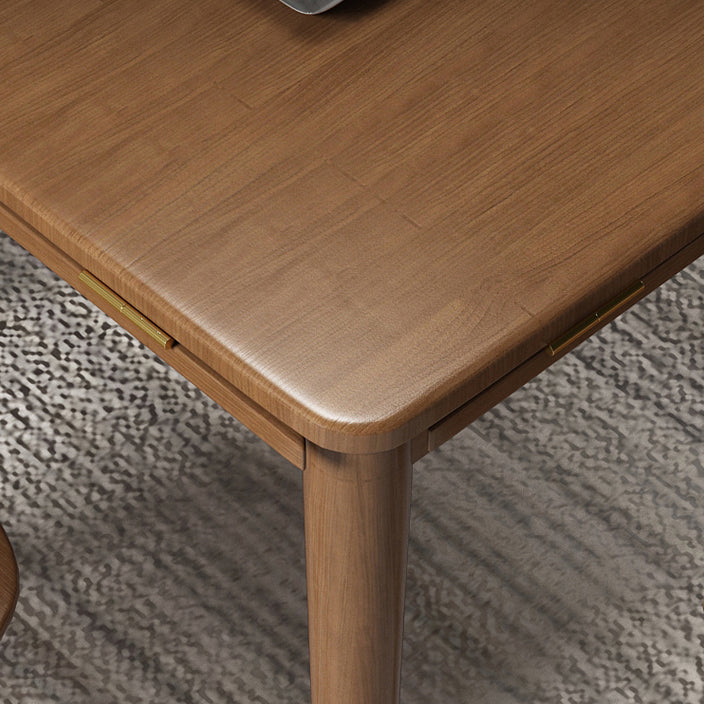 Modern Style Rubberwood Dinner Table Round Drop-Leaf Table for Home Use Clearhalo ' dining_table' 'Dining Tables & Seating' 'Dining Tables' 'furn' 'furn_dining_table' 'Furniture' 'furniture_dining_table' 'Kitchen & Dining Furniture' 'kitchen&dining_furn' 'kitchen' 'kitchen_dining_table' 3969754