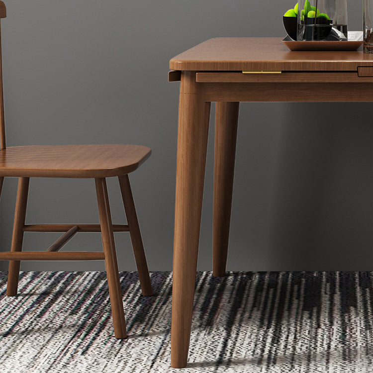 Modern Style Rubberwood Dinner Table Round Drop-Leaf Table for Home Use Clearhalo ' dining_table' 'Dining Tables & Seating' 'Dining Tables' 'furn' 'furn_dining_table' 'Furniture' 'furniture_dining_table' 'Kitchen & Dining Furniture' 'kitchen&dining_furn' 'kitchen' 'kitchen_dining_table' 3969755