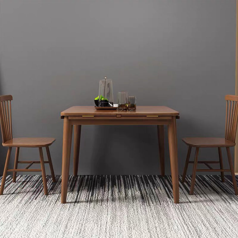 Modern Style Rubberwood Dinner Table Round Drop-Leaf Table for Home Use Clearhalo ' dining_table' 'Dining Tables & Seating' 'Dining Tables' 'furn' 'furn_dining_table' 'Furniture' 'furniture_dining_table' 'Kitchen & Dining Furniture' 'kitchen&dining_furn' 'kitchen' 'kitchen_dining_table' 3969758