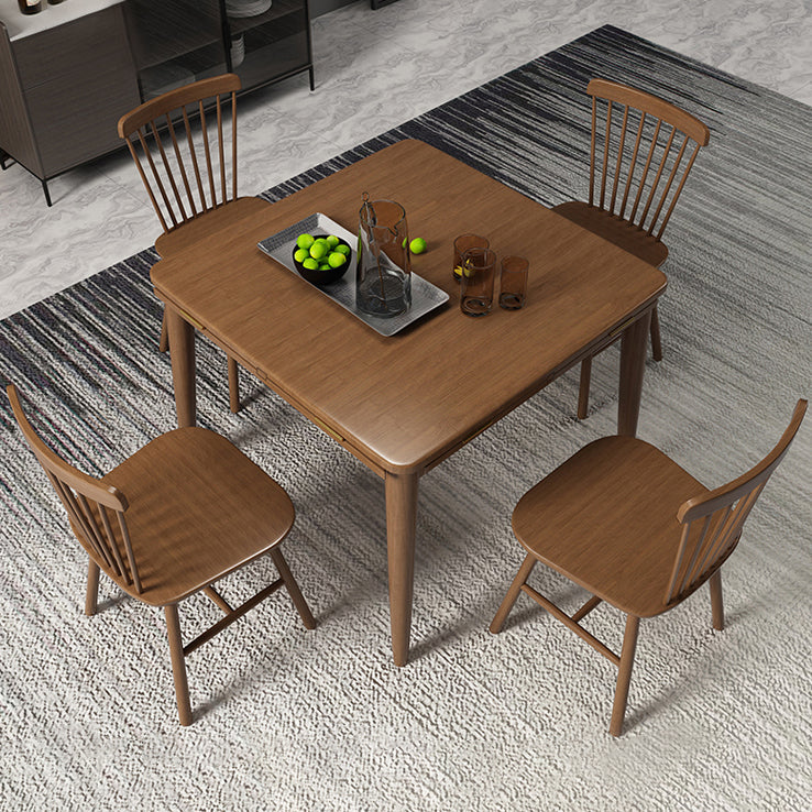 Modern Style Rubberwood Dinner Table Round Drop-Leaf Table for Home Use Clearhalo ' dining_table' 'Dining Tables & Seating' 'Dining Tables' 'furn' 'furn_dining_table' 'Furniture' 'furniture_dining_table' 'Kitchen & Dining Furniture' 'kitchen&dining_furn' 'kitchen' 'kitchen_dining_table' 3969759