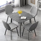 Modern Sintered Stone Dinner Table 4 Legs 31.2" Dining Table with Black Frame Clearhalo ' dining_table' 'Dining Tables & Seating' 'Dining Tables' 'furn' 'furn_dining_table' 'Furniture' 'furniture_dining_table' 'Kitchen & Dining Furniture' 'kitchen&dining_furn' 'kitchen' 'kitchen_dining_table' 3969763