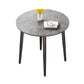 Modern Sintered Stone Dinner Table 4 Legs 31.2" Dining Table with Black Frame Round Gray Without Chairs Clearhalo ' dining_table' 'Dining Tables & Seating' 'Dining Tables' 'furn' 'furn_dining_table' 'Furniture' 'furniture_dining_table' 'Kitchen & Dining Furniture' 'kitchen&dining_furn' 'kitchen' 'kitchen_dining_table' 3969764