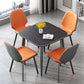 Modern Sintered Stone Dinner Table 4 Legs 31.2" Dining Table with Black Frame Square Black Without Chairs Clearhalo ' dining_table' 'Dining Tables & Seating' 'Dining Tables' 'furn' 'furn_dining_table' 'Furniture' 'furniture_dining_table' 'Kitchen & Dining Furniture' 'kitchen&dining_furn' 'kitchen' 'kitchen_dining_table' 3969765