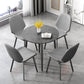 Modern Sintered Stone Dinner Table 4 Legs 31.2" Dining Table with Black Frame Clearhalo ' dining_table' 'Dining Tables & Seating' 'Dining Tables' 'furn' 'furn_dining_table' 'Furniture' 'furniture_dining_table' 'Kitchen & Dining Furniture' 'kitchen&dining_furn' 'kitchen' 'kitchen_dining_table' 3969768