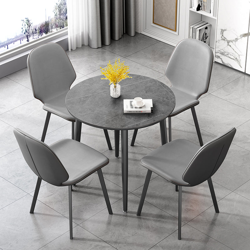 Modern Sintered Stone Dinner Table 4 Legs 31.2" Dining Table with Black Frame Clearhalo ' dining_table' 'Dining Tables & Seating' 'Dining Tables' 'furn' 'furn_dining_table' 'Furniture' 'furniture_dining_table' 'Kitchen & Dining Furniture' 'kitchen&dining_furn' 'kitchen' 'kitchen_dining_table' 3969768