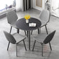 Modern Sintered Stone Dinner Table 4 Legs 31.2" Dining Table with Black Frame Clearhalo ' dining_table' 'Dining Tables & Seating' 'Dining Tables' 'furn' 'furn_dining_table' 'Furniture' 'furniture_dining_table' 'Kitchen & Dining Furniture' 'kitchen&dining_furn' 'kitchen' 'kitchen_dining_table' 3969774