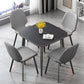 Modern Sintered Stone Dinner Table 4 Legs 31.2" Dining Table with Black Frame Clearhalo ' dining_table' 'Dining Tables & Seating' 'Dining Tables' 'furn' 'furn_dining_table' 'Furniture' 'furniture_dining_table' 'Kitchen & Dining Furniture' 'kitchen&dining_furn' 'kitchen' 'kitchen_dining_table' 3969775