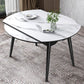 Round Extendable Stone Dining Site Table Contemporary 51.2'' Dinette Table White Without Chairs Clearhalo ' dining_table' 'Dining Tables & Seating' 'Dining Tables' 'furn' 'furn_dining_table' 'Furniture' 'furniture_dining_table' 'Kitchen & Dining Furniture' 'kitchen&dining_furn' 'kitchen' 'kitchen_dining_table' 3969779