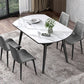 Round Extendable Stone Dining Site Table Contemporary 51.2'' Dinette Table Clearhalo ' dining_table' 'Dining Tables & Seating' 'Dining Tables' 'furn' 'furn_dining_table' 'Furniture' 'furniture_dining_table' 'Kitchen & Dining Furniture' 'kitchen&dining_furn' 'kitchen' 'kitchen_dining_table' 3969789