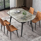 Round Extendable Stone Dining Site Table Contemporary 51.2'' Dinette Table Clearhalo ' dining_table' 'Dining Tables & Seating' 'Dining Tables' 'furn' 'furn_dining_table' 'Furniture' 'furniture_dining_table' 'Kitchen & Dining Furniture' 'kitchen&dining_furn' 'kitchen' 'kitchen_dining_table' 3969790