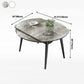 Round Extendable Stone Dining Site Table Contemporary 51.2'' Dinette Table Clearhalo ' dining_table' 'Dining Tables & Seating' 'Dining Tables' 'furn' 'furn_dining_table' 'Furniture' 'furniture_dining_table' 'Kitchen & Dining Furniture' 'kitchen&dining_furn' 'kitchen' 'kitchen_dining_table' 3969791