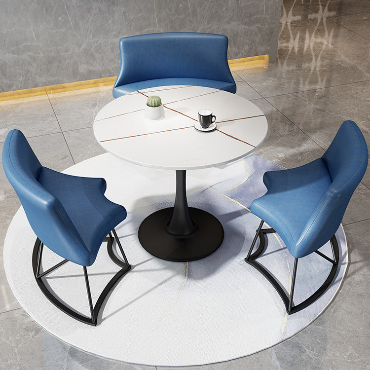 Modern Style Round Dining Table Sintered Stone Table with Tulip Base for Home Black White Without Chairs Clearhalo ' dining_table' 'Dining Tables & Seating' 'Dining Tables' 'furn' 'furn_dining_table' 'Furniture' 'furniture_dining_table' 'Kitchen & Dining Furniture' 'kitchen&dining_furn' 'kitchen' 'kitchen_dining_table' 3969796
