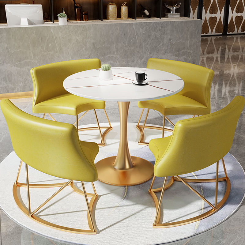 Modern Style Round Dining Table Sintered Stone Table with Tulip Base for Home Clearhalo ' dining_table' 'Dining Tables & Seating' 'Dining Tables' 'furn' 'furn_dining_table' 'Furniture' 'furniture_dining_table' 'Kitchen & Dining Furniture' 'kitchen&dining_furn' 'kitchen' 'kitchen_dining_table' 3969799