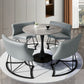 Modern Style Round Dining Table Sintered Stone Table with Tulip Base for Home Clearhalo ' dining_table' 'Dining Tables & Seating' 'Dining Tables' 'furn' 'furn_dining_table' 'Furniture' 'furniture_dining_table' 'Kitchen & Dining Furniture' 'kitchen&dining_furn' 'kitchen' 'kitchen_dining_table' 3969803