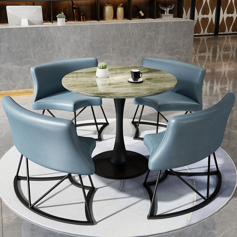 Modern Style Round Dining Table Sintered Stone Table with Tulip Base for Home Clearhalo ' dining_table' 'Dining Tables & Seating' 'Dining Tables' 'furn' 'furn_dining_table' 'Furniture' 'furniture_dining_table' 'Kitchen & Dining Furniture' 'kitchen&dining_furn' 'kitchen' 'kitchen_dining_table' 3969805