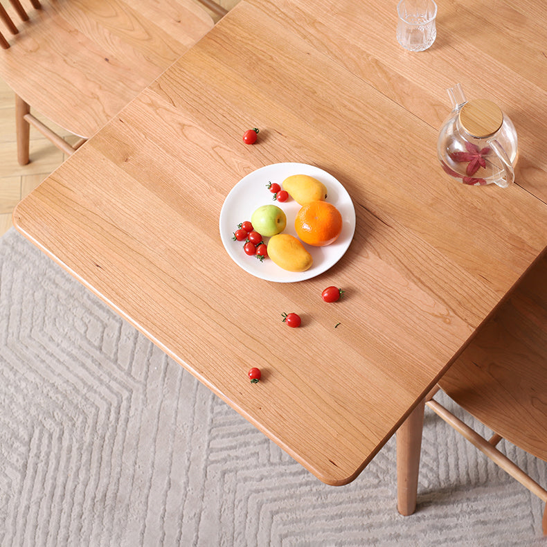 Extendable Cherry Wood Dining Table in Nature Rectangle Kitchen Table with 4 Legs Clearhalo ' dining_table' 'Dining Tables & Seating' 'Dining Tables' 'furn' 'furn_dining_table' 'Furniture' 'furniture_dining_table' 'Kitchen & Dining Furniture' 'kitchen&dining_furn' 'kitchen' 'kitchen_dining_table' 3969827