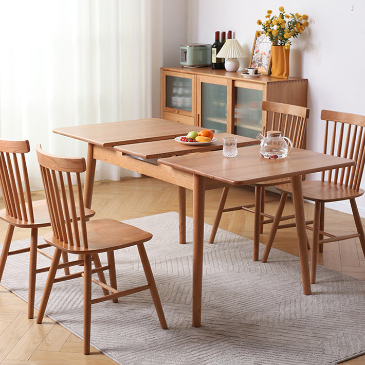 Extendable Cherry Wood Dining Table in Nature Rectangle Kitchen Table with 4 Legs Clearhalo ' dining_table' 'Dining Tables & Seating' 'Dining Tables' 'furn' 'furn_dining_table' 'Furniture' 'furniture_dining_table' 'Kitchen & Dining Furniture' 'kitchen&dining_furn' 'kitchen' 'kitchen_dining_table' 3969831