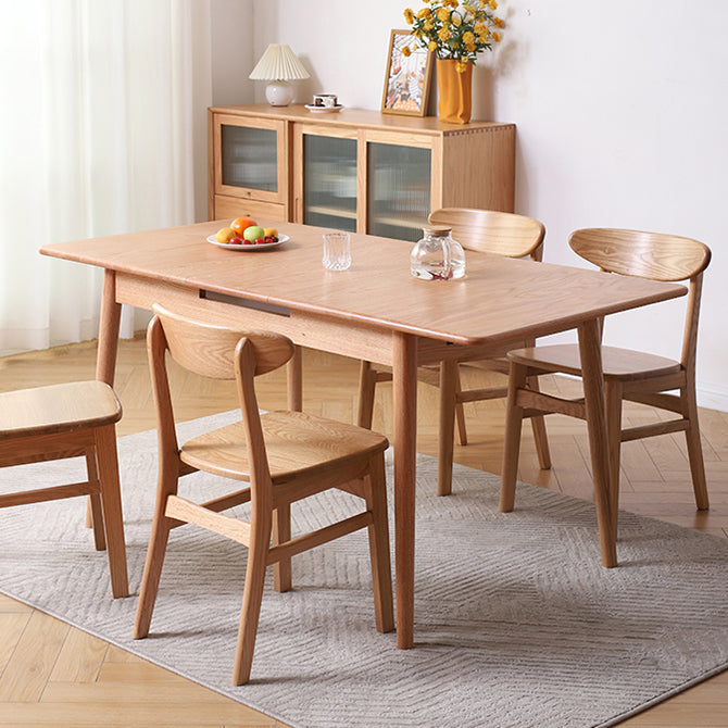 Extendable Cherry Wood Dining Table in Nature Rectangle Kitchen Table with 4 Legs Clearhalo ' dining_table' 'Dining Tables & Seating' 'Dining Tables' 'furn' 'furn_dining_table' 'Furniture' 'furniture_dining_table' 'Kitchen & Dining Furniture' 'kitchen&dining_furn' 'kitchen' 'kitchen_dining_table' 3969833
