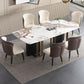 Luxury Sintered Stone Top Dining Table Rectangle Table with Double Pedestal in Black and Gold Clearhalo ' dining_table' 'Dining Tables & Seating' 'Dining Tables' 'furn' 'furn_dining_table' 'Furniture' 'furniture_dining_table' 'Kitchen & Dining Furniture' 'kitchen&dining_furn' 'kitchen' 'kitchen_dining_table' 3969851