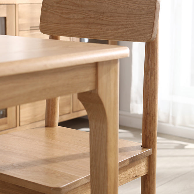 Rectangle Oak Wood Dining Table Modern Kitchen Table in Nature with 4 Legs Clearhalo ' dining_table' 'Dining Tables & Seating' 'Dining Tables' 'furn' 'furn_dining_table' 'Furniture' 'furniture_dining_table' 'Kitchen & Dining Furniture' 'kitchen&dining_furn' 'kitchen' 'kitchen_dining_table' 3969881
