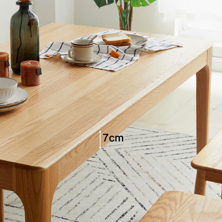 Rectangle Indoor Oak Wood Dining Table Modern Kitchen Table in Nature with 4 Legs Clearhalo ' dining_table' 'Dining Tables & Seating' 'Dining Tables' 'furn' 'furn_dining_table' 'Furniture' 'furniture_dining_table' 'Kitchen & Dining Furniture' 'kitchen&dining_furn' 'kitchen' 'kitchen_dining_table' 3969895