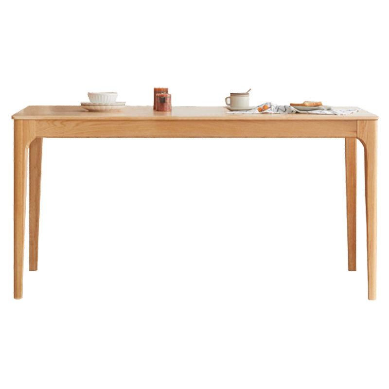 Rectangle Indoor Oak Wood Dining Table Modern Kitchen Table in Nature with 4 Legs Without Chairs Clearhalo ' dining_table' 'Dining Tables & Seating' 'Dining Tables' 'furn' 'furn_dining_table' 'Furniture' 'furniture_dining_table' 'Kitchen & Dining Furniture' 'kitchen&dining_furn' 'kitchen' 'kitchen_dining_table' 3969896