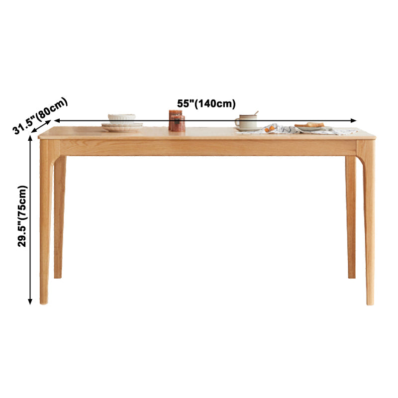 Rectangle Indoor Oak Wood Dining Table Modern Kitchen Table in Nature with 4 Legs Clearhalo ' dining_table' 'Dining Tables & Seating' 'Dining Tables' 'furn' 'furn_dining_table' 'Furniture' 'furniture_dining_table' 'Kitchen & Dining Furniture' 'kitchen&dining_furn' 'kitchen' 'kitchen_dining_table' 3969905