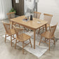 Rectangle Wood Dining Table Modern Rubber Wood Table in Nature/Walnut with 4 Legs Clearhalo ' dining_table' 'Dining Tables & Seating' 'Dining Tables' 'furn' 'furn_dining_table' 'Furniture' 'furniture_dining_table' 'Kitchen & Dining Furniture' 'kitchen&dining_furn' 'kitchen' 'kitchen_dining_table' 3969911