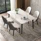 Traditional Luxury Rectangle Dining Table Sintered Stone Table with 4 Legs for Dining Room Clearhalo ' dining_table' 'Dining Tables & Seating' 'Dining Tables' 'Furniture' 'furniture_dining_table' 'Kitchen & Dining Furniture' 'kitchen&dining_furn' 'kitchen' 'kitchen_dining_table' 3969945