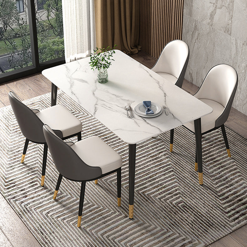 Traditional Luxury Rectangle Dining Table Sintered Stone Table with 4 Legs for Dining Room Clearhalo ' dining_table' 'Dining Tables & Seating' 'Dining Tables' 'Furniture' 'furniture_dining_table' 'Kitchen & Dining Furniture' 'kitchen&dining_furn' 'kitchen' 'kitchen_dining_table' 3969945