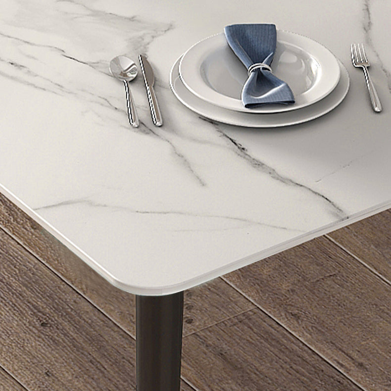 Traditional Luxury Rectangle Dining Table Sintered Stone Table with 4 Legs for Dining Room Clearhalo ' dining_table' 'Dining Tables & Seating' 'Dining Tables' 'Furniture' 'furniture_dining_table' 'Kitchen & Dining Furniture' 'kitchen&dining_furn' 'kitchen' 'kitchen_dining_table' 3969949
