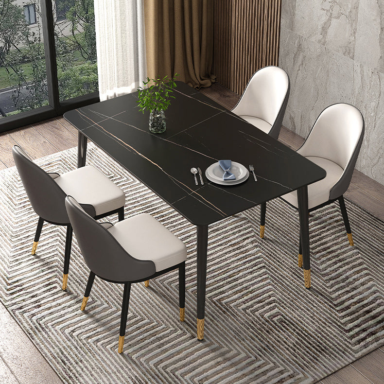 Traditional Luxury Rectangle Dining Table Sintered Stone Table with 4 Legs for Dining Room Clearhalo ' dining_table' 'Dining Tables & Seating' 'Dining Tables' 'Furniture' 'furniture_dining_table' 'Kitchen & Dining Furniture' 'kitchen&dining_furn' 'kitchen' 'kitchen_dining_table' 3969951