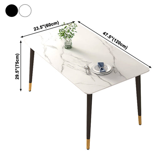 Traditional Luxury Rectangle Dining Table Sintered Stone Table with 4 Legs for Dining Room