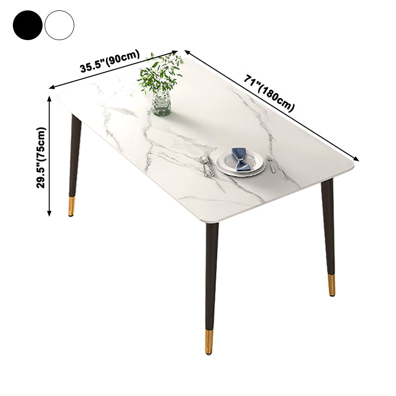Traditional Luxury Rectangle Dining Table Sintered Stone Table with 4 Legs for Dining Room Clearhalo ' dining_table' 'Dining Tables & Seating' 'Dining Tables' 'Furniture' 'furniture_dining_table' 'Kitchen & Dining Furniture' 'kitchen&dining_furn' 'kitchen' 'kitchen_dining_table' 3969958