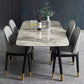 Traditional Luxury Rectangle Dining Table Grey Sintered Stone Table with 4 Black Legs Clearhalo ' dining_table' 'Dining Tables & Seating' 'Dining Tables' 'furn' 'furn_dining_table' 'Furniture' 'furniture_dining_table' 'Kitchen & Dining Furniture' 'kitchen&dining_furn' 'kitchen' 'kitchen_dining_table' 3969959