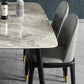 Traditional Luxury Rectangle Dining Table Grey Sintered Stone Table with 4 Black Legs Clearhalo ' dining_table' 'Dining Tables & Seating' 'Dining Tables' 'furn' 'furn_dining_table' 'Furniture' 'furniture_dining_table' 'Kitchen & Dining Furniture' 'kitchen&dining_furn' 'kitchen' 'kitchen_dining_table' 3969962