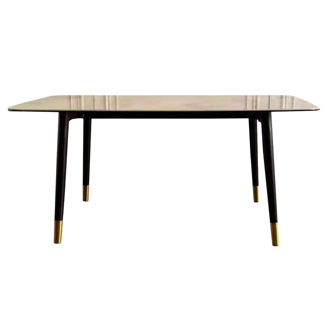 Traditional Luxury Rectangle Dining Table Grey Sintered Stone Table with 4 Black Legs Without Chairs Clearhalo ' dining_table' 'Dining Tables & Seating' 'Dining Tables' 'furn' 'furn_dining_table' 'Furniture' 'furniture_dining_table' 'Kitchen & Dining Furniture' 'kitchen&dining_furn' 'kitchen' 'kitchen_dining_table' 3969963