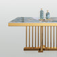 Luxury Sintered Stone Top Dining Table in Blue Rectangle Table with Gold Metal Pedestal Clearhalo ' dining_table' 'Dining Tables & Seating' 'Dining Tables' 'furn' 'furn_dining_table' 'Furniture' 'furniture_dining_table' 'Kitchen & Dining Furniture' 'kitchen&dining_furn' 'kitchen' 'kitchen_dining_table' 3969973